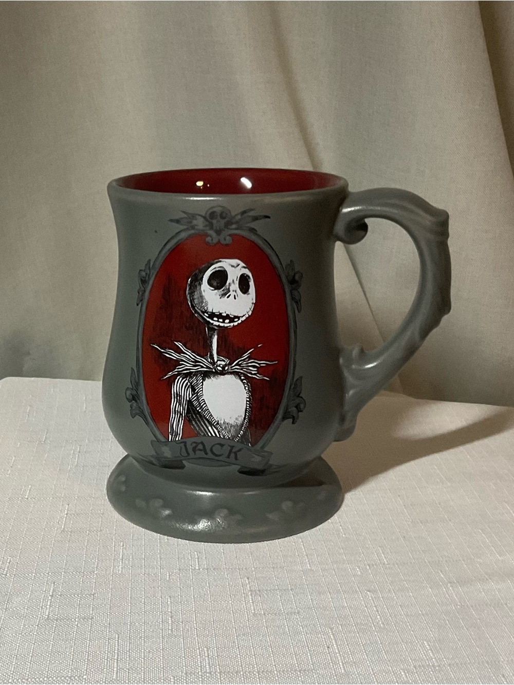 Disney Gray and Red Jack Skellington Ceramic Mug